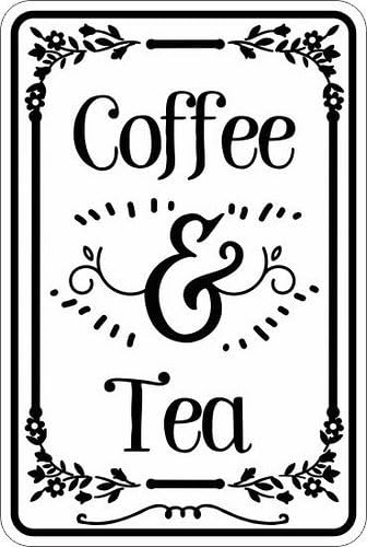 Coffee Tea Jokes - Kopi dan Teh 8x12 tanda logam