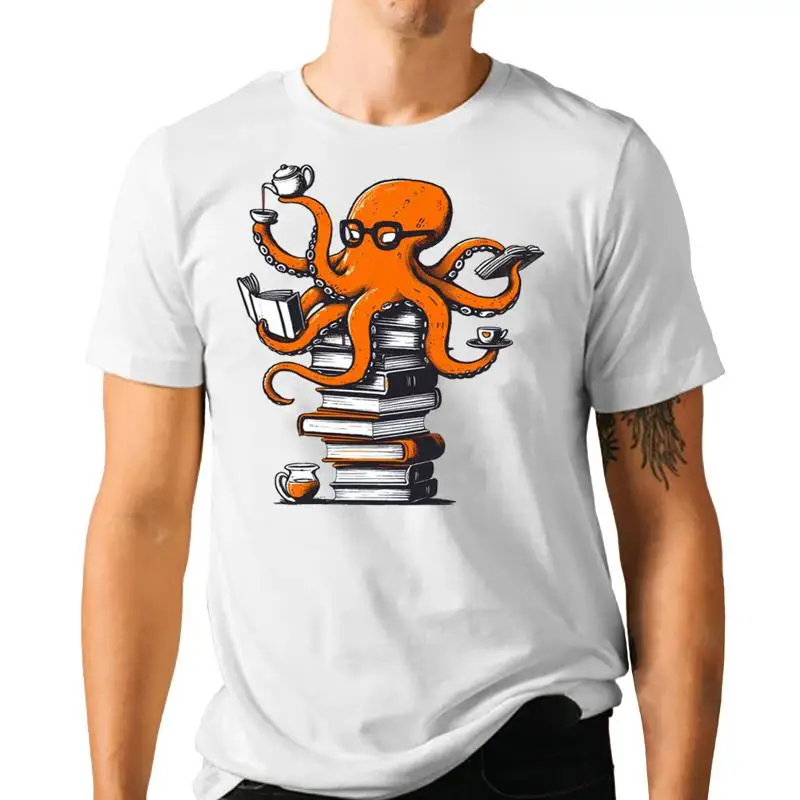 Coffee Tea Knits - Kaos Bacaan Octopus Coffee Tea Bookish
