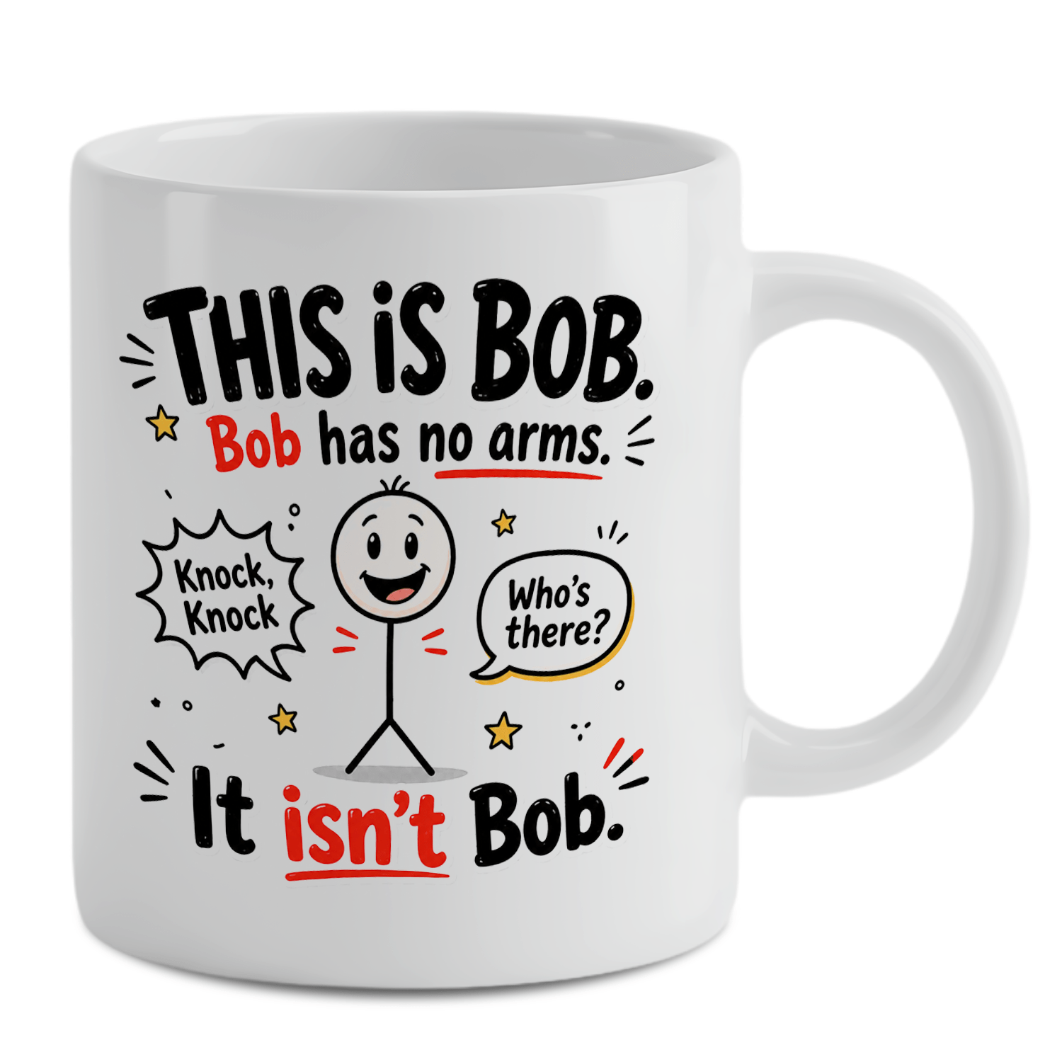Coffee Tea Jokes - Mug Kopi Keramik Putih Lucu –