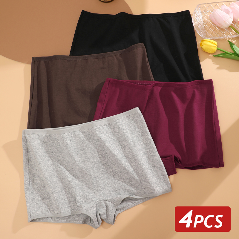 Coffee Tea Or Me - 4 buah/Set Lingerie boxer katun wanita