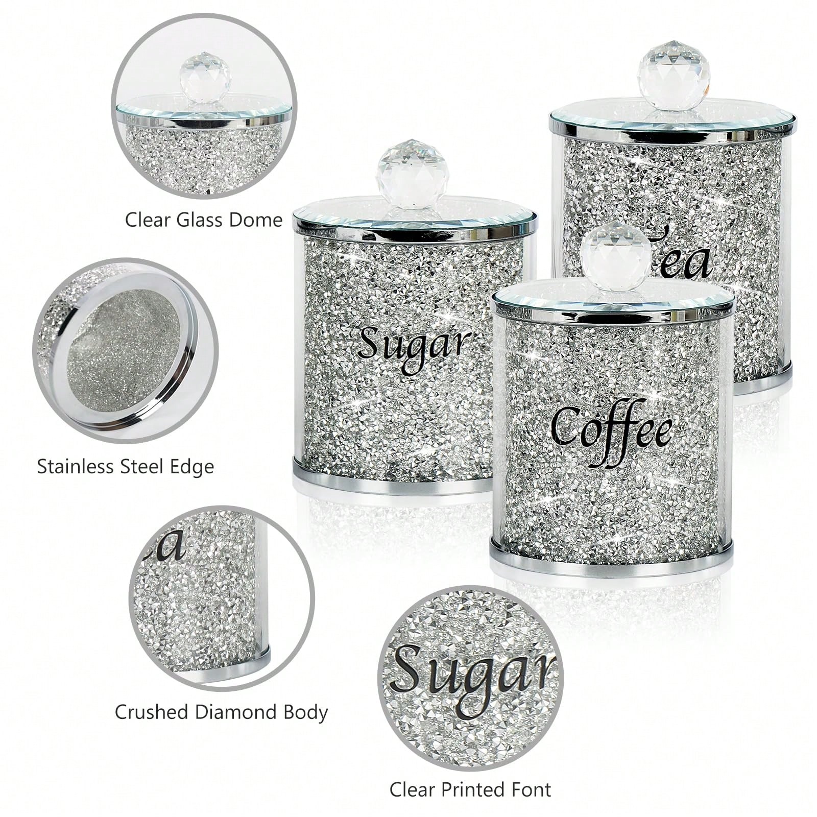 Coffee And Tea Bar - Set Wadah Kopi Gula Teh Berkilau