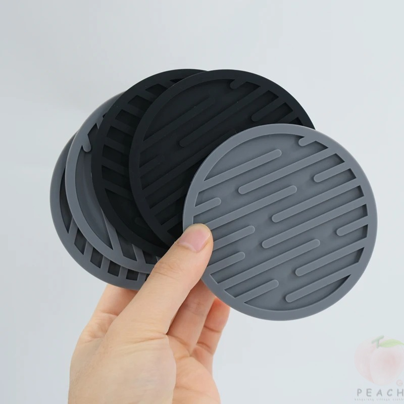 Coffee And Tea Bar - Tatakan Gelas Silikon 10Cm Bulat Karet
