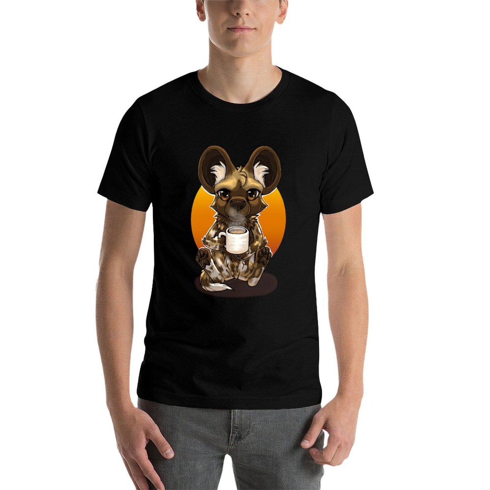 Kaos Pria Motif Anjing Liar Af - Coffee Tea Knits ulasan dan harga
