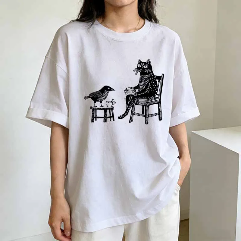 Kaus Gambar Kucing Kopi Teh de - Coffee Tea Knits ulasan dan harga