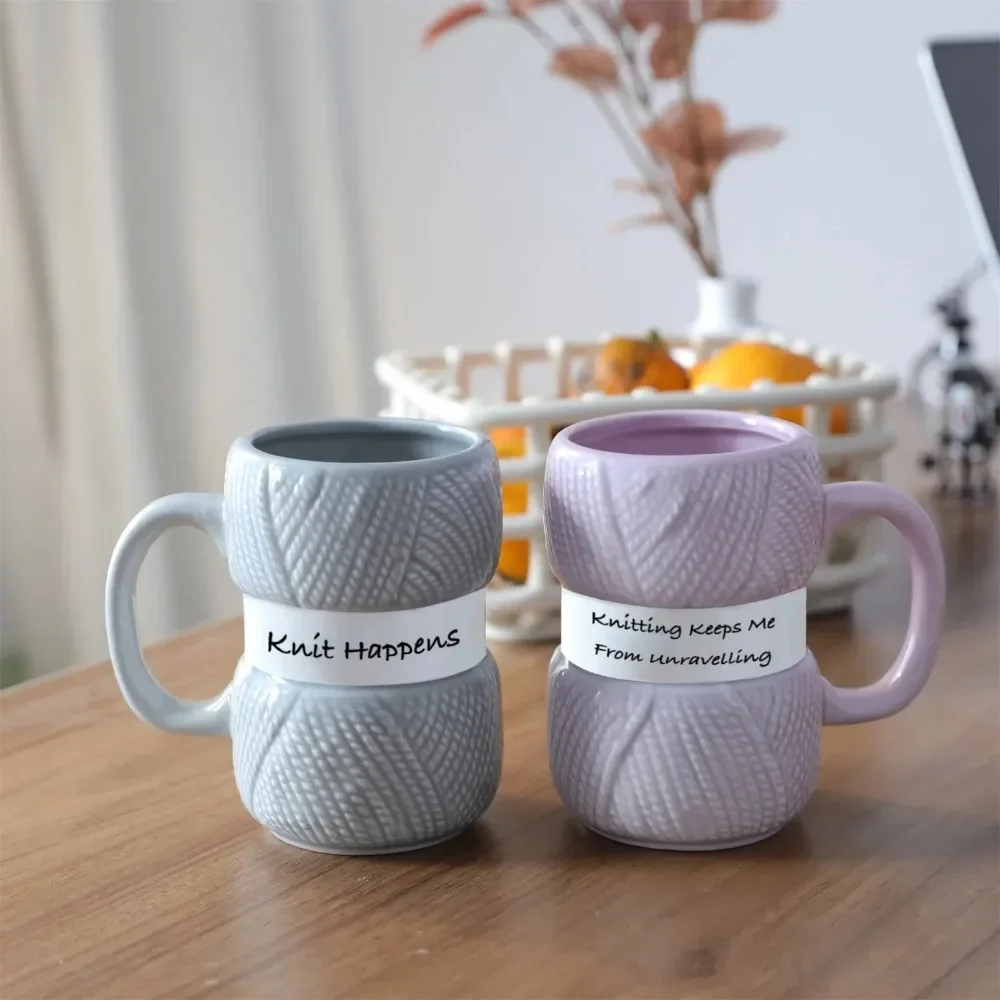 Mug Kopi Keramik Gaya Rajut, C - Coffee Tea Knits ulasan dan harga