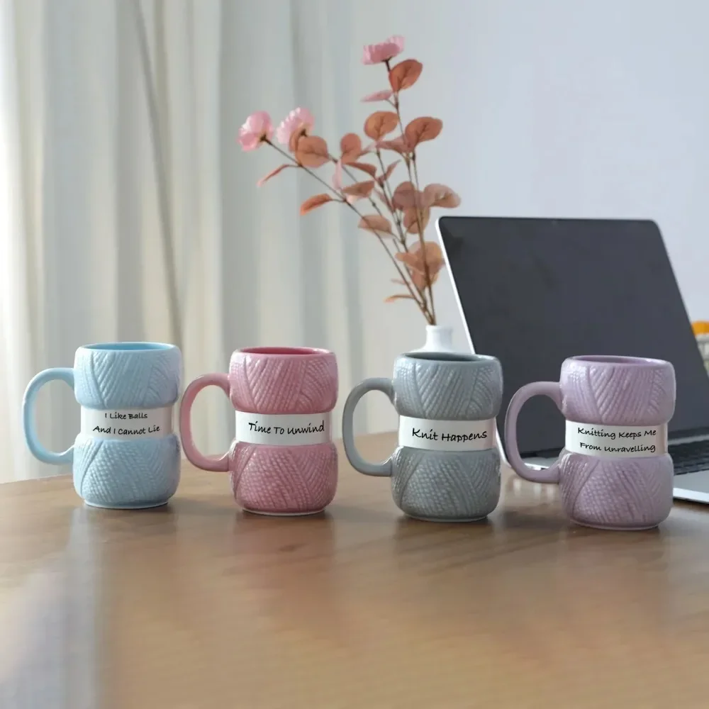 Mug Kopi Keramik Gaya Rajut, C - Coffee Tea Knits ulasan dan harga