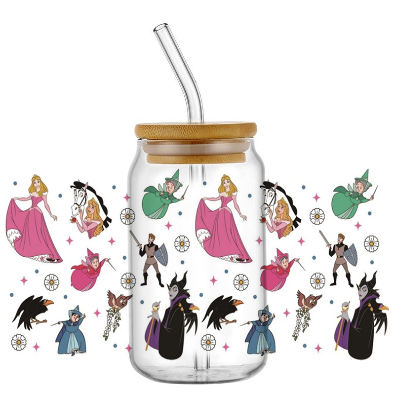 Stiker UV DTF Desain Putri Aur - Coffee And Tea Glass ulasan dan harga