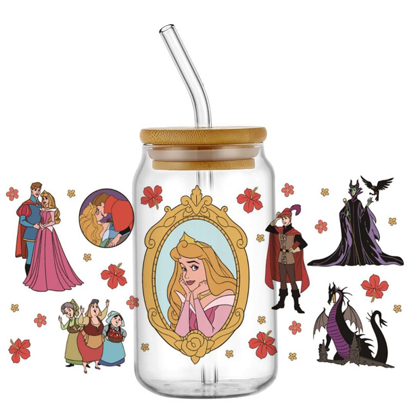 Stiker UV DTF Desain Putri Aur - Coffee And Tea Glass ulasan dan harga