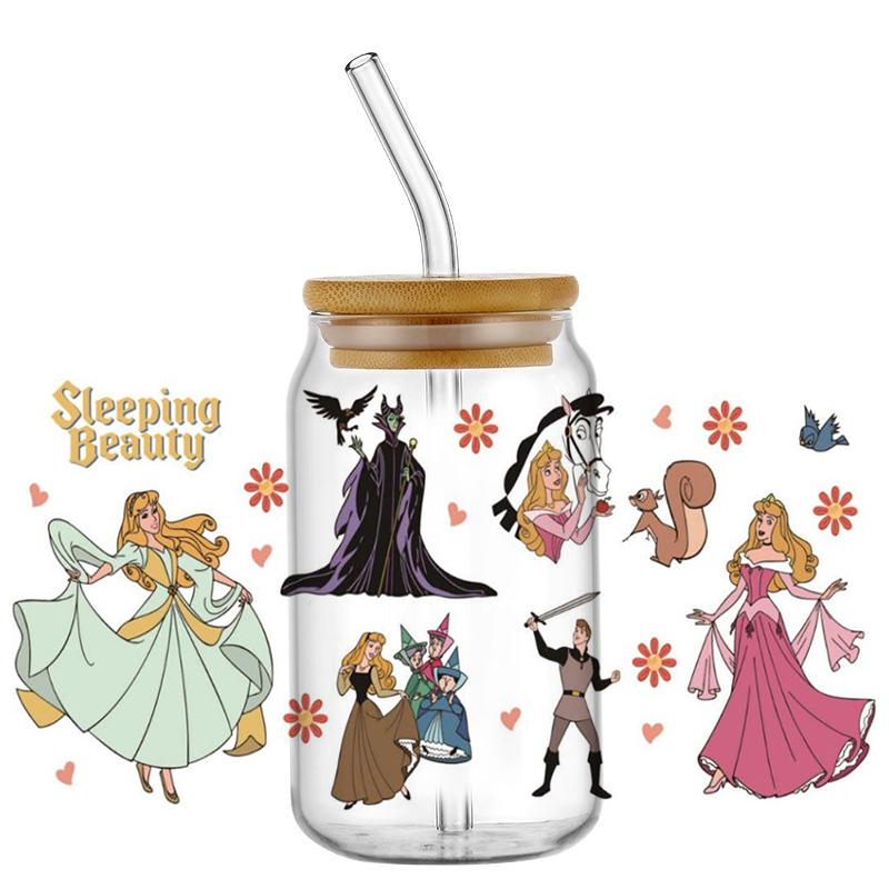 Stiker UV DTF Desain Putri Aur - Coffee And Tea Glass ulasan dan harga