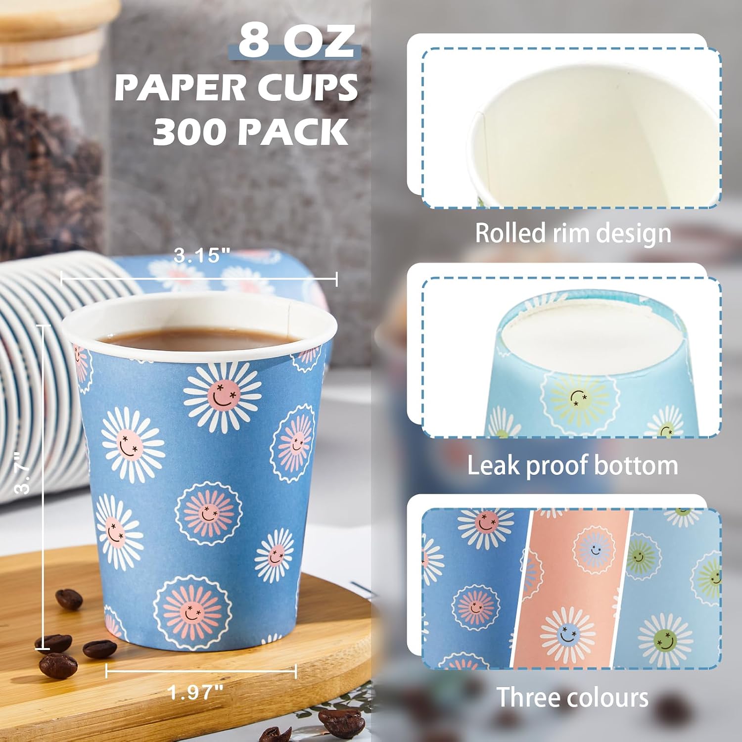 300 Pack Gelas Kertas Sekali P - Coffee Tea Images ulasan dan harga