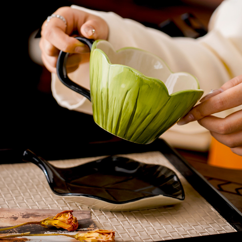 Set Piring Cangkir Kopi Yang D - Coffee Leaves Tea ulasan dan harga