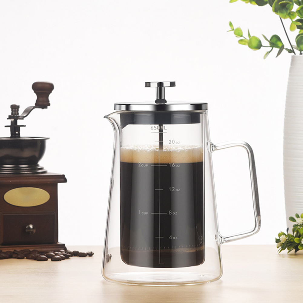 Teko French Press Dua Lapis da - Coffee And Tea Glass ulasan dan harga