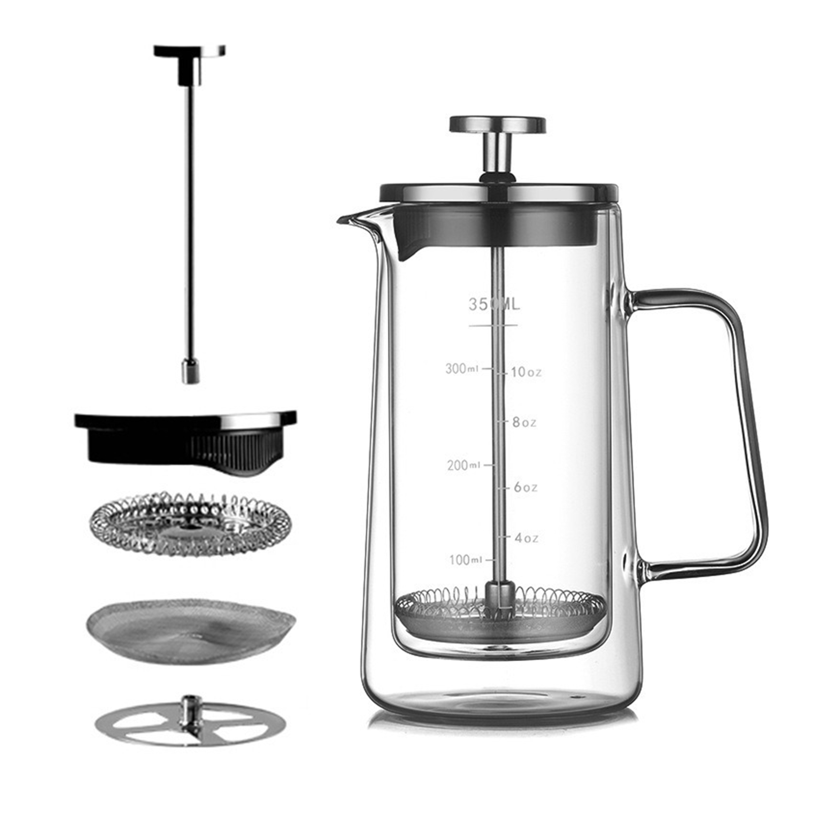 Teko French Press Dua Lapis da - Coffee And Tea Glass ulasan dan harga