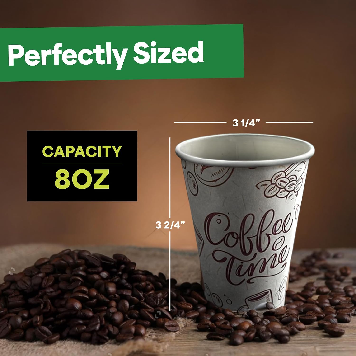 1000 Pcs Gelas Kertas Kopi Sek - Coffee Tea Images ulasan dan harga