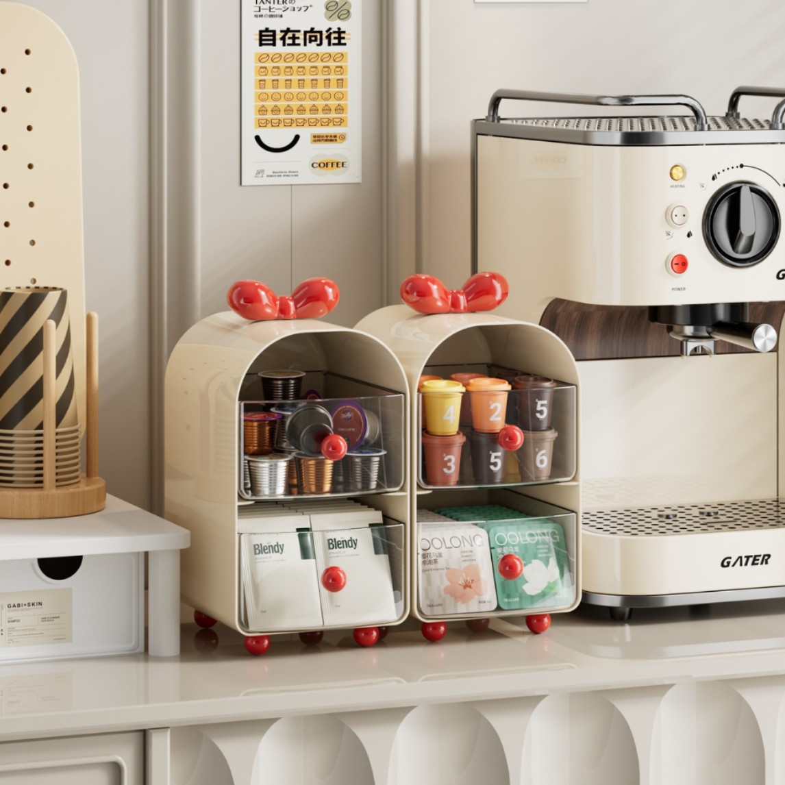 Organizer Kapsul Kopi Creamy,  - Coffee Tea Drawer Organizer ulasan dan harga